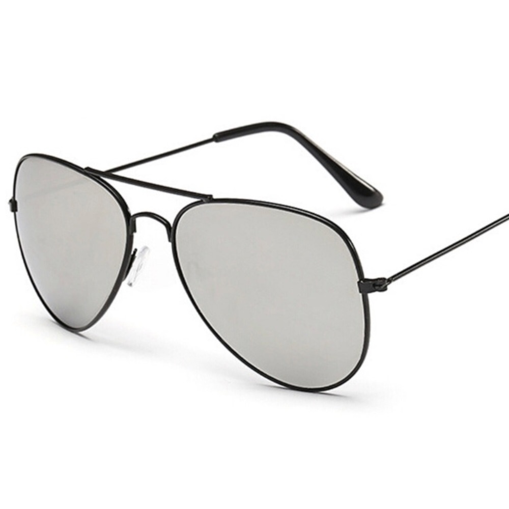 Aviator Reflective Black Frame Sunglasses - Picture 4 of 4
